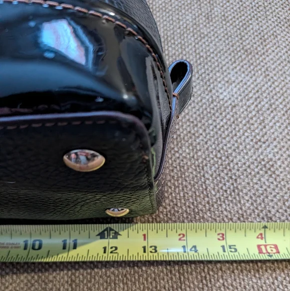 Coach Black Pebbled Leather & Patent Sierra Satchel Bag - Picture 7 of 15